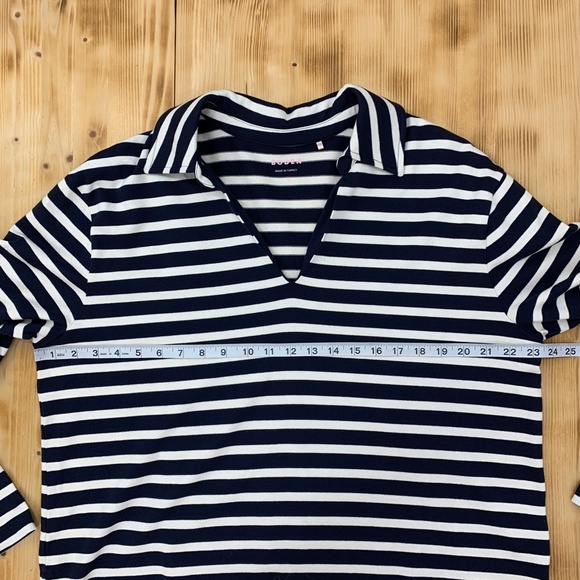 Boden Notch Collar Top Navy/Ivory - Picture 10 of 11